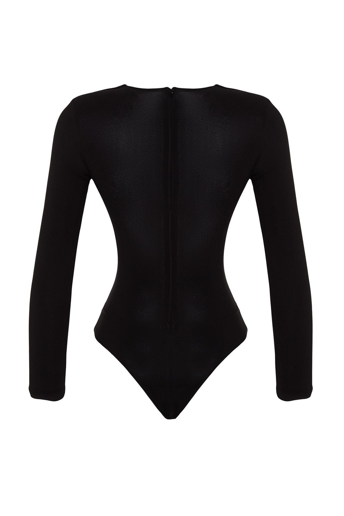 Trendyol - Black Knitted Body With Window Detail