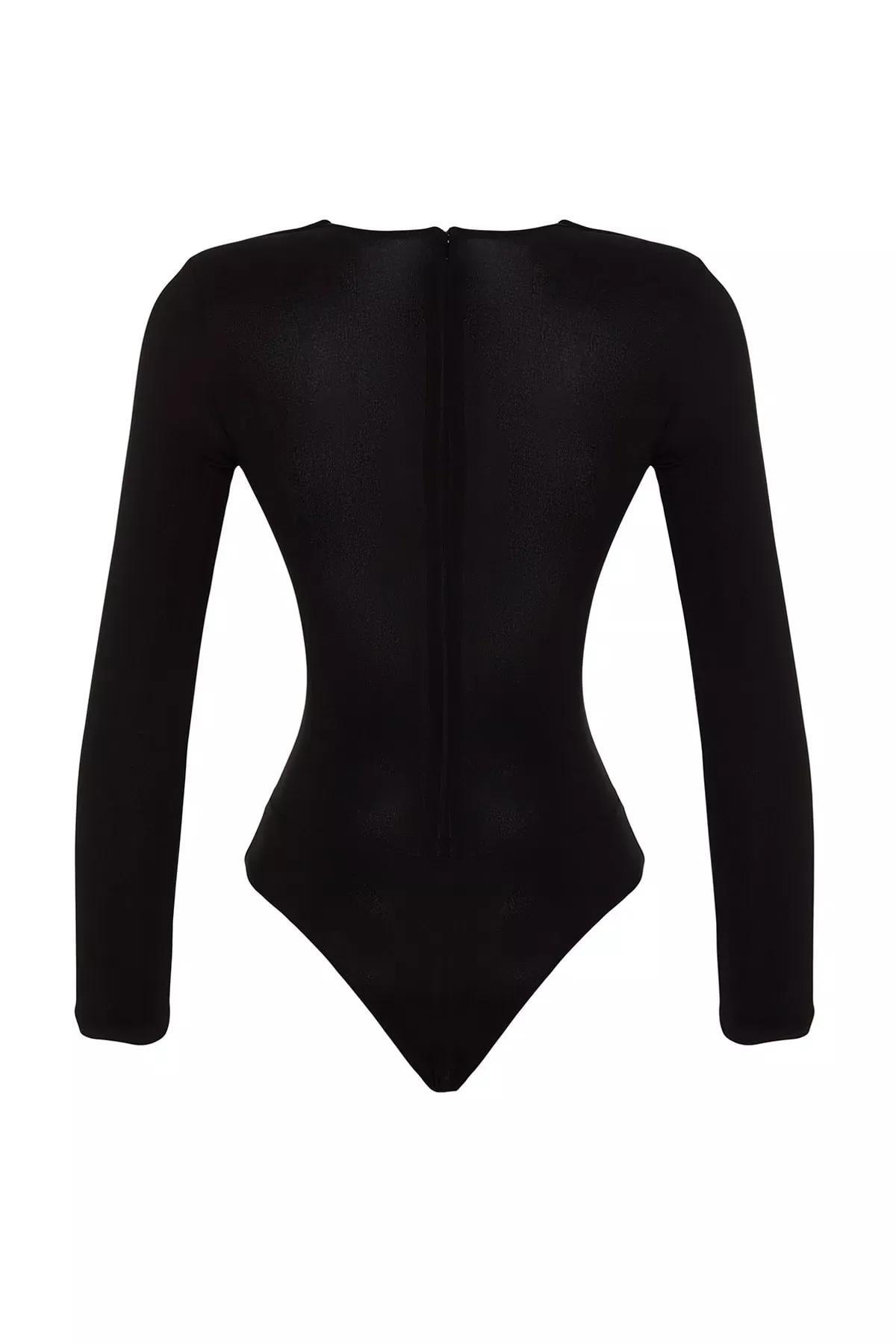 Black Knitted Body With Window Detail, , large image number 7