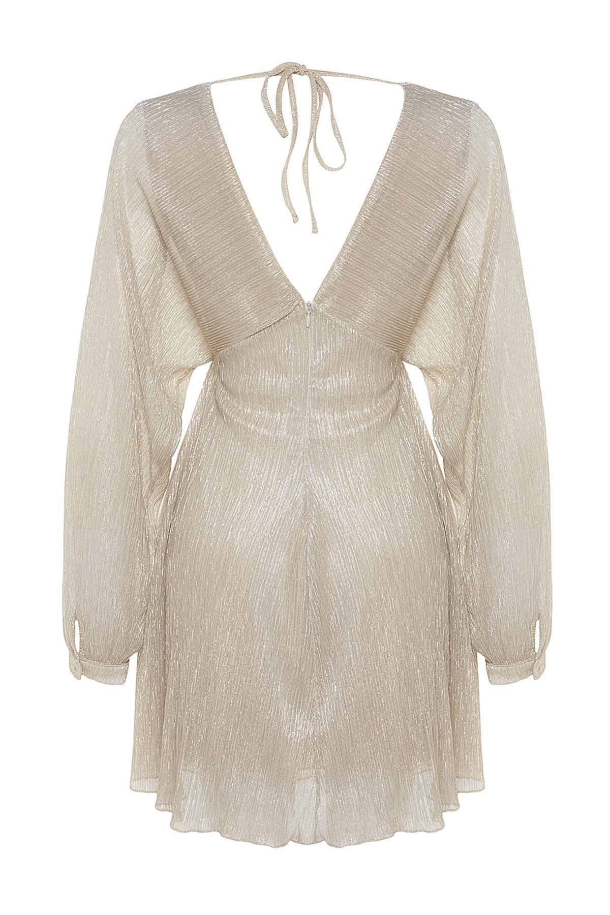 Gold Shimmering Skater Evening Dress, , large image number 6