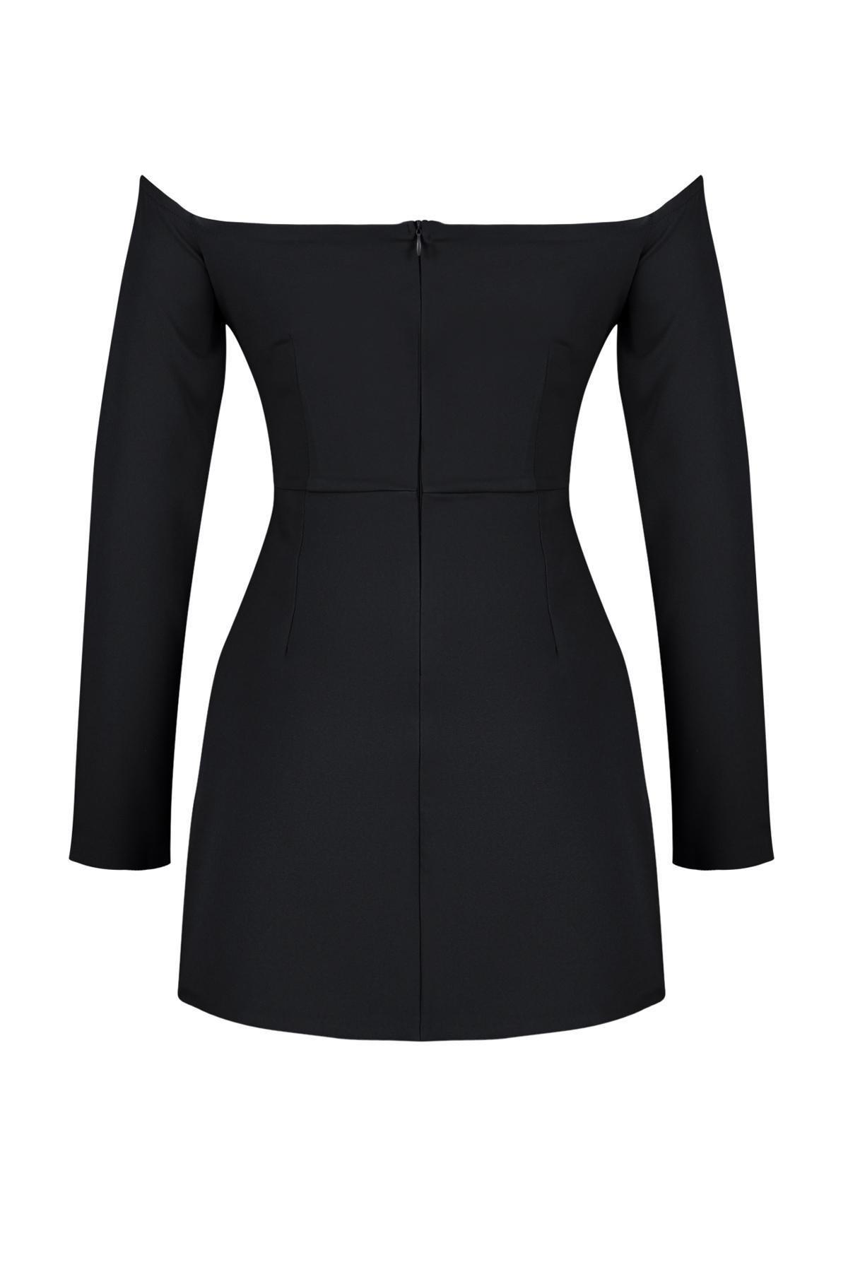 Black Open Waist Evening Dress, , large image number 5