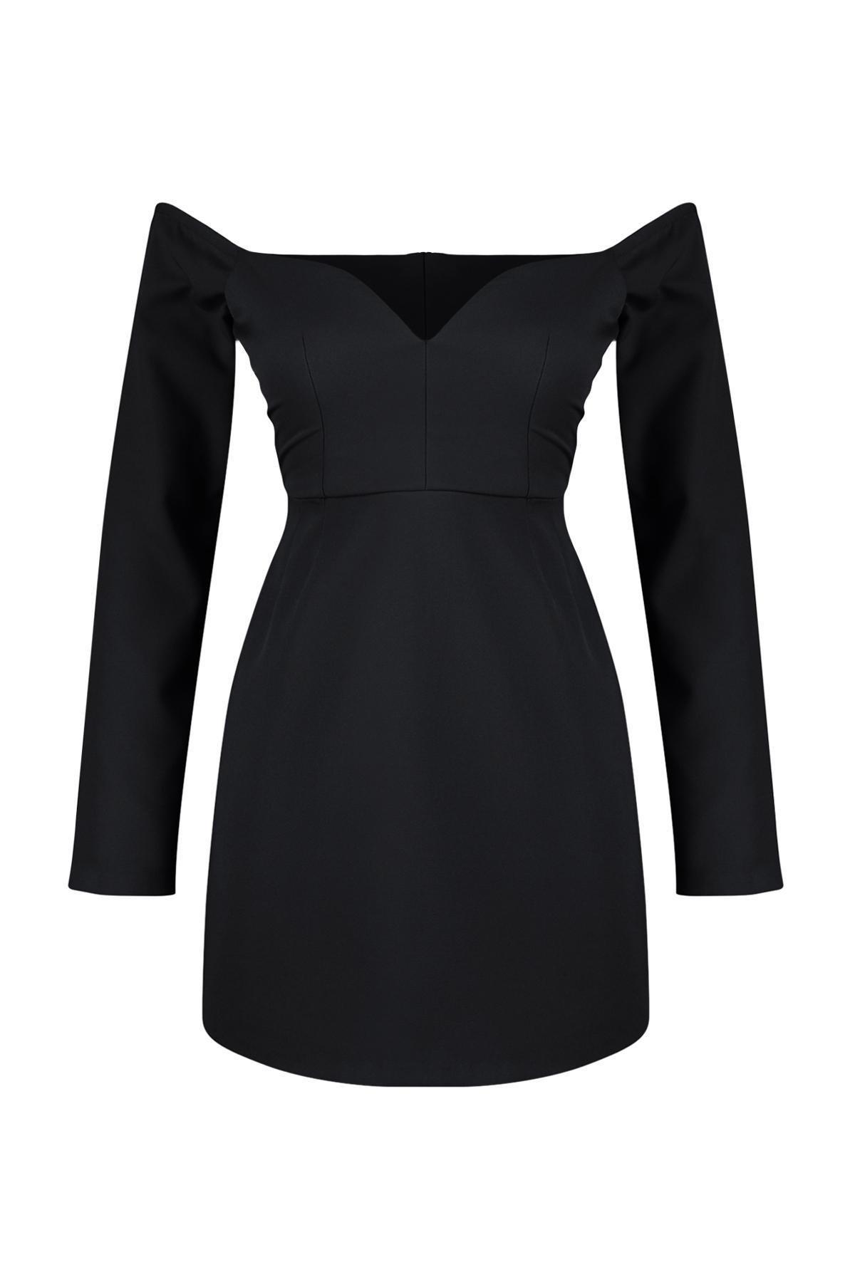 Black Open Waist Evening Dress, , large image number 6