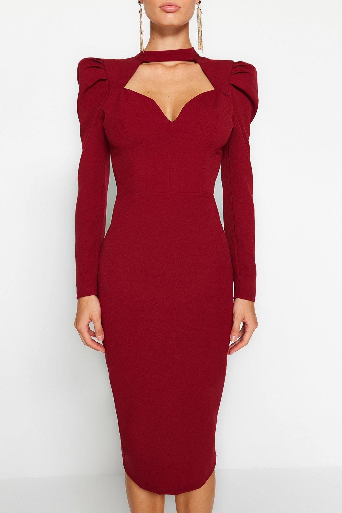 Red Wrap Over Evening Dress, , large image number 3