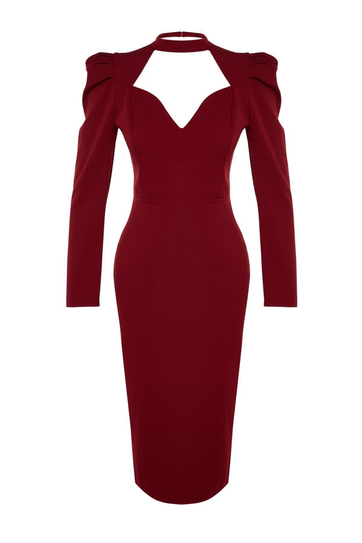 Red Wrap Over Evening Dress, , large image number 5