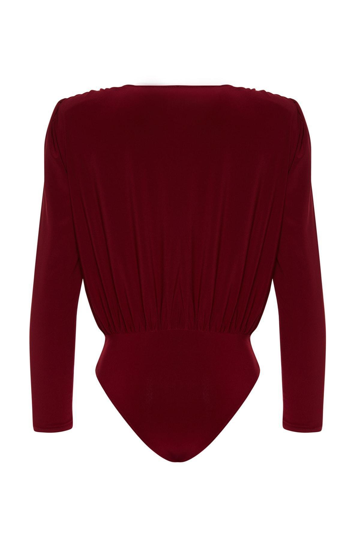 Red Low V-Neck Bodysuit, , large image number 6
