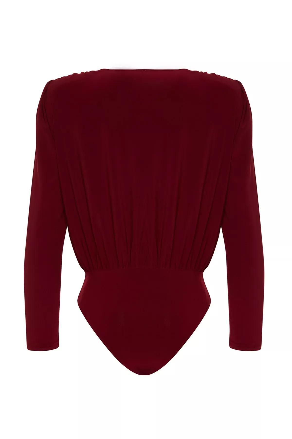 Red Low V-Neck Bodysuit, , large image number 7