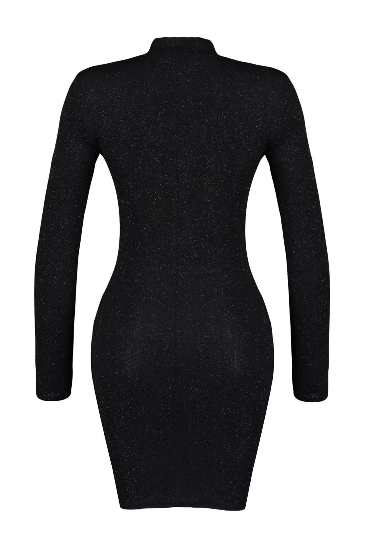 Fitted Knot Bodycon Dress, BLACK, large image number 7