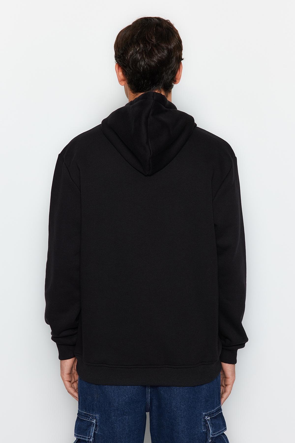 Black Space Embroidery Hoodie, , large image number 4