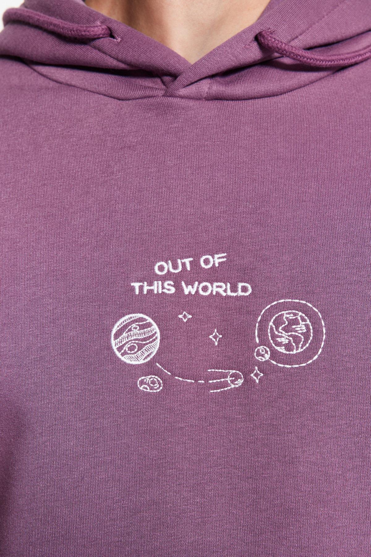 Purple Embroidered Hoodie, , large image number 3