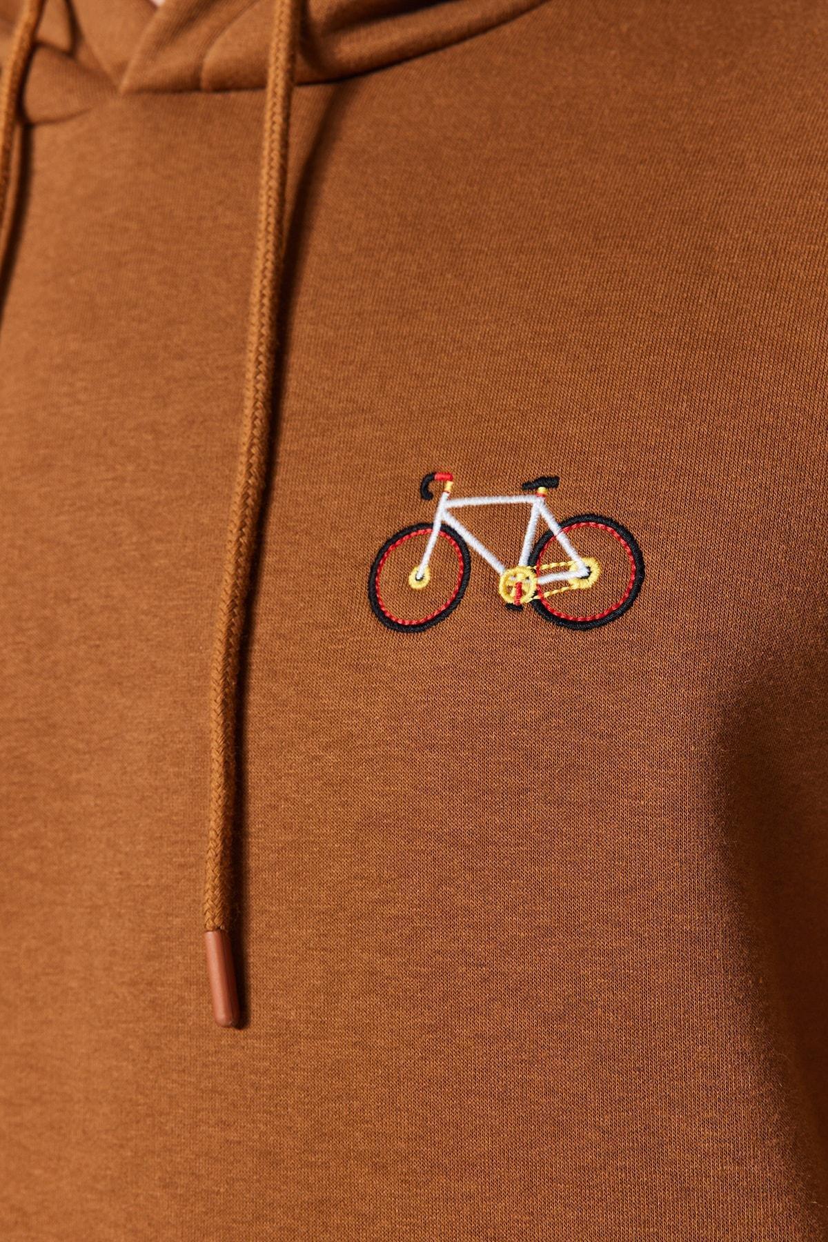 Brown Space Embroidered Hoodie, , large image number 3