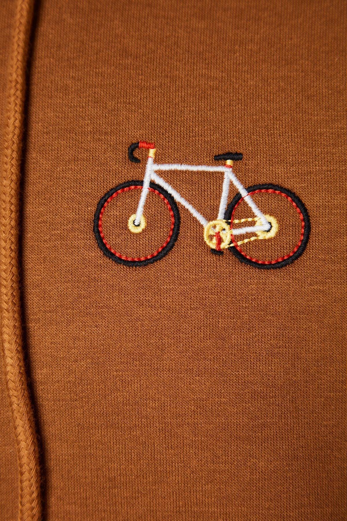 Brown Space Embroidered Hoodie, , large image number 5
