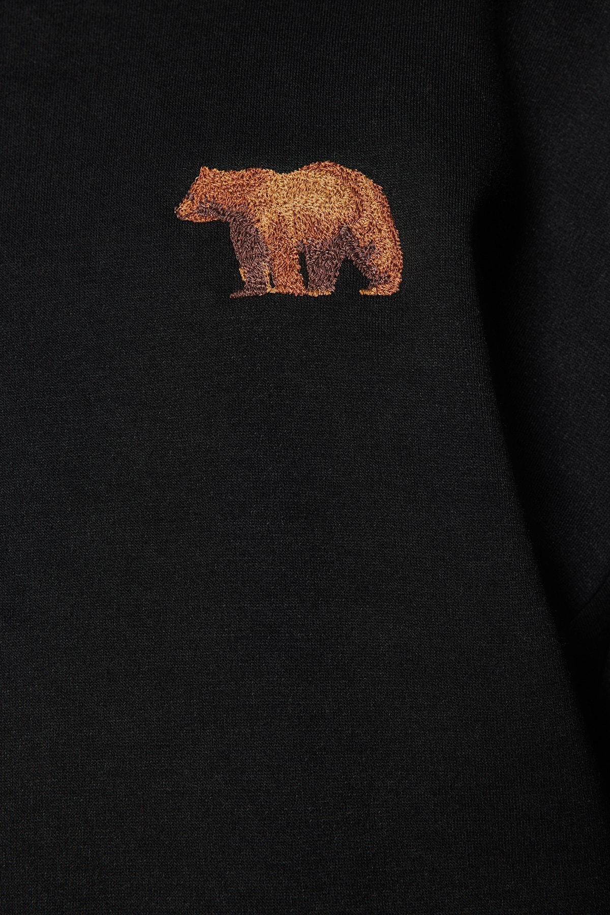 Black Oversize Animal Printed Hoodie, , large image number 3