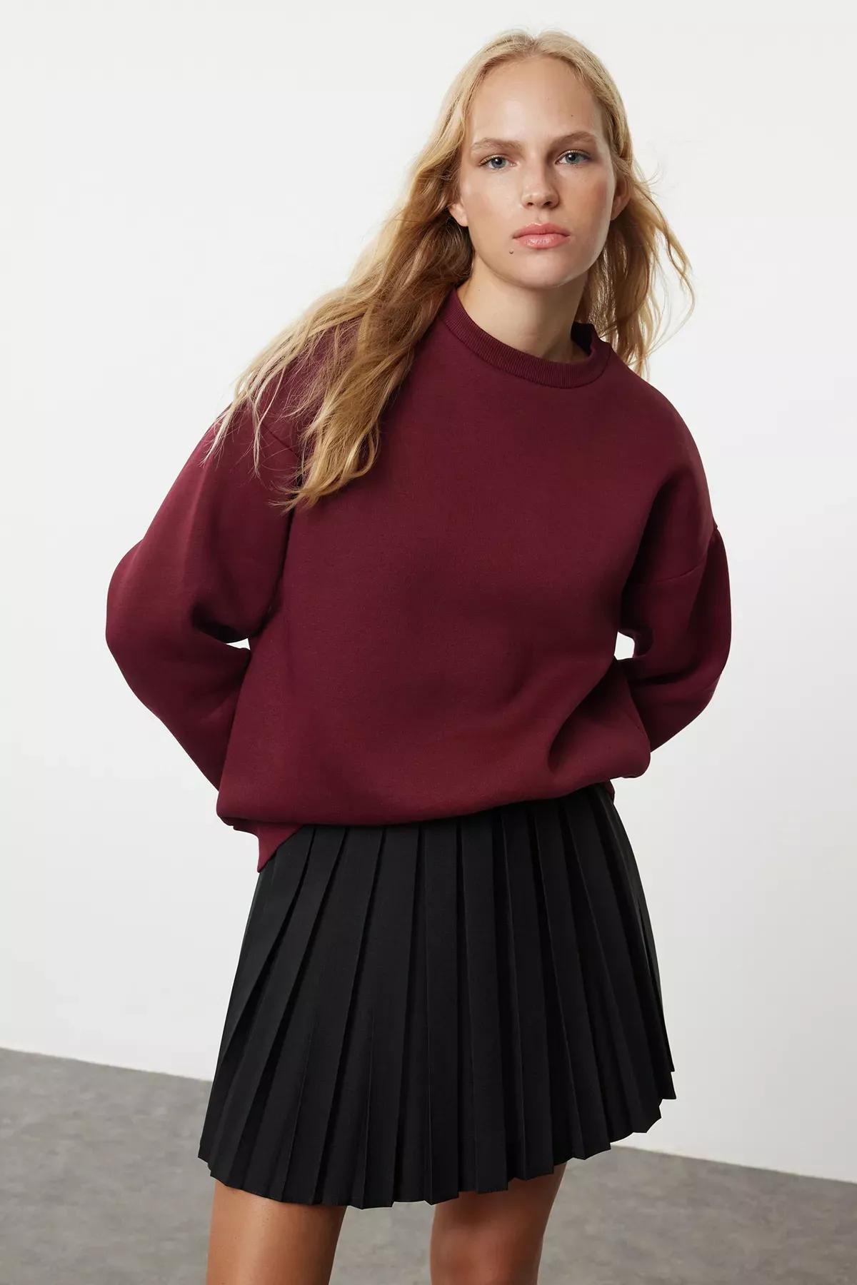 Red Polar Inside Sweatshirt, Burgundy, medium