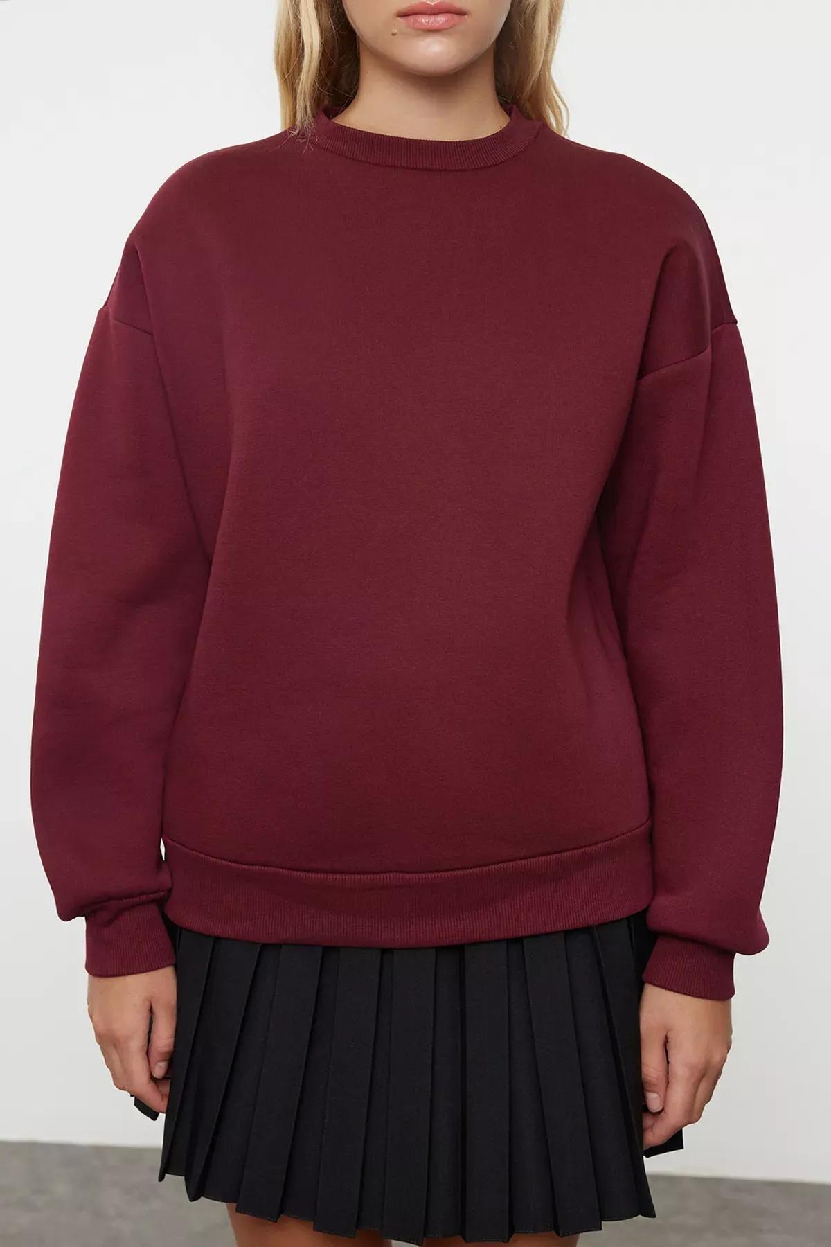 Red Polar Inside Sweatshirt, Burgundy, medium