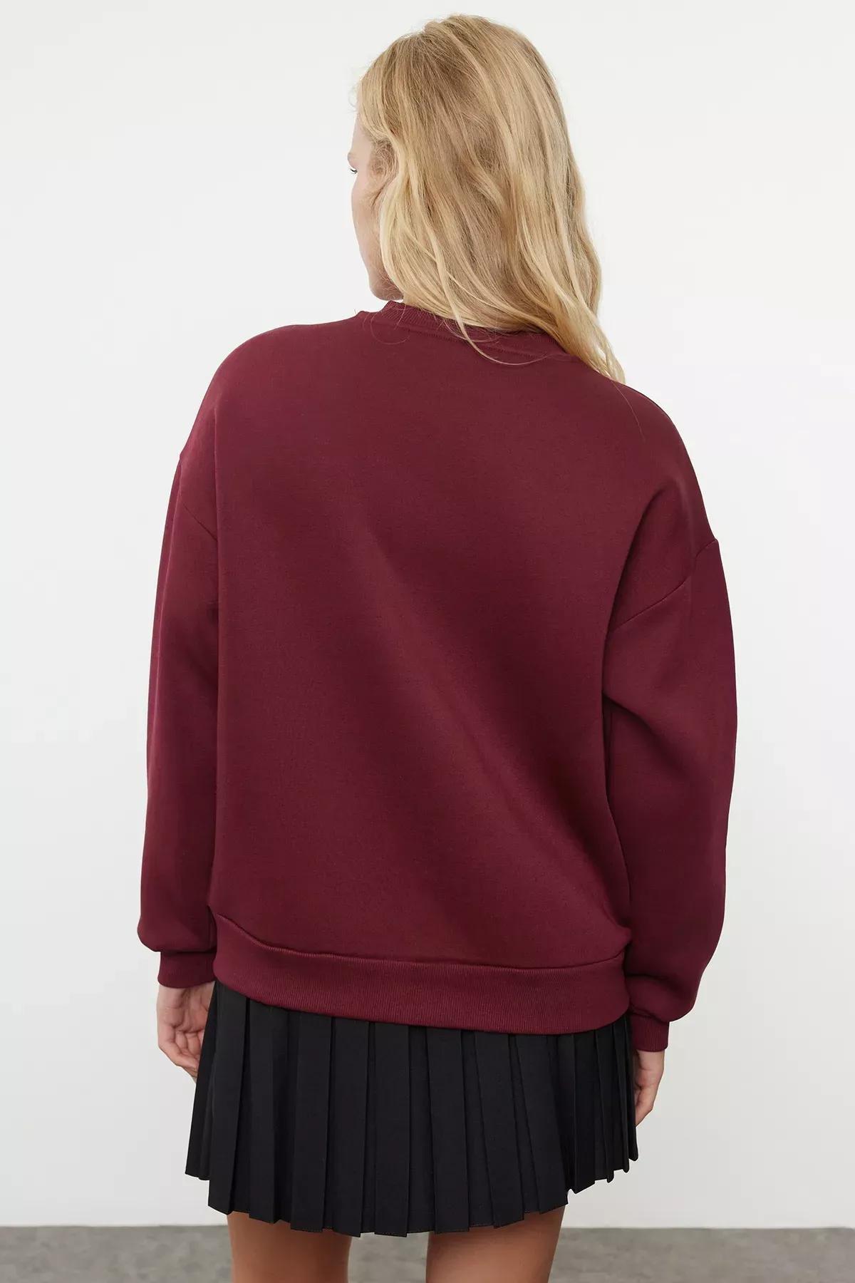 Red Polar Inside Sweatshirt, Burgundy, large image number 4