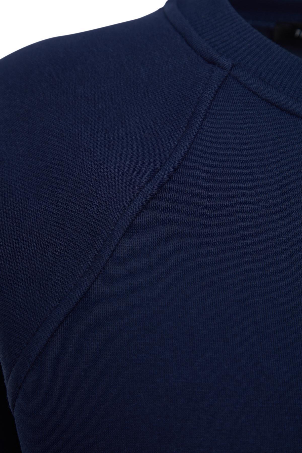 Navy Raglan Sleeve Knitted Sweatshirt, , large image number 6