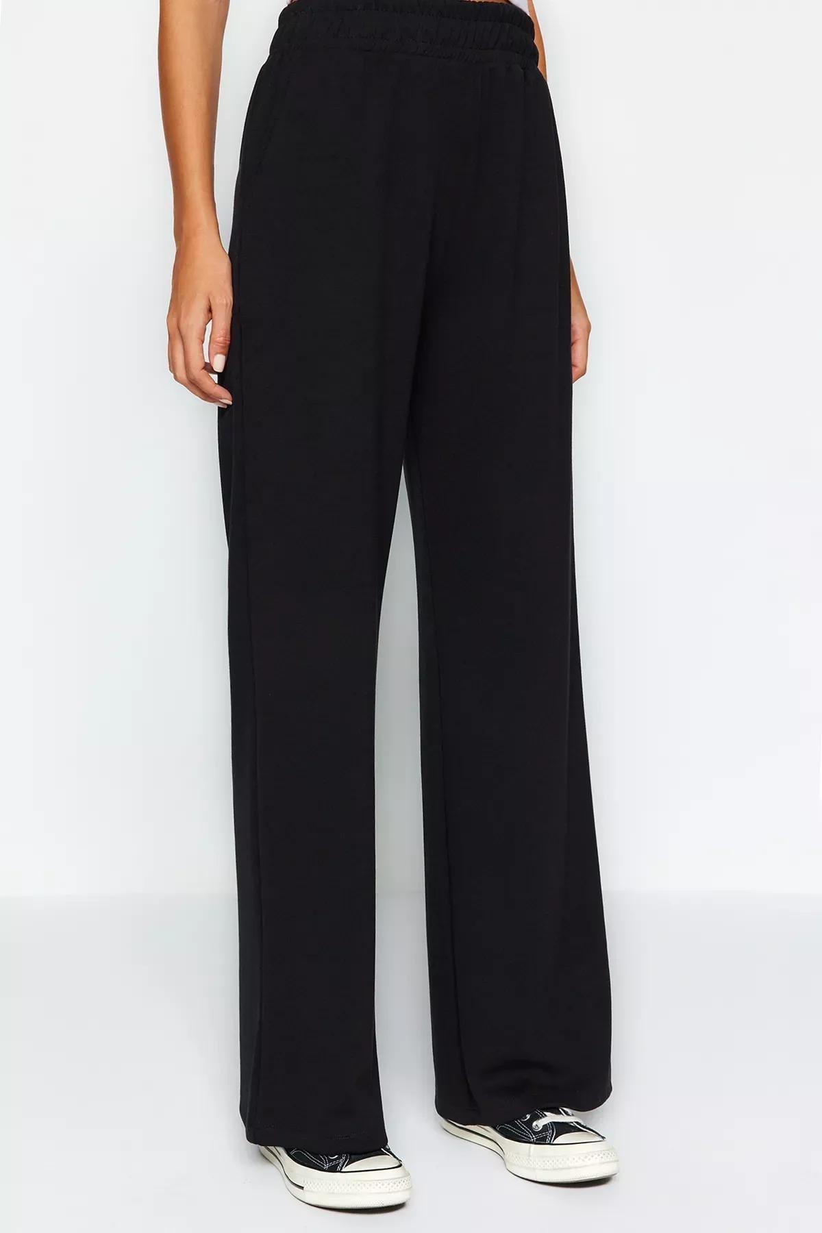 Black Pocket Knit Sweatpants, , large image number 3