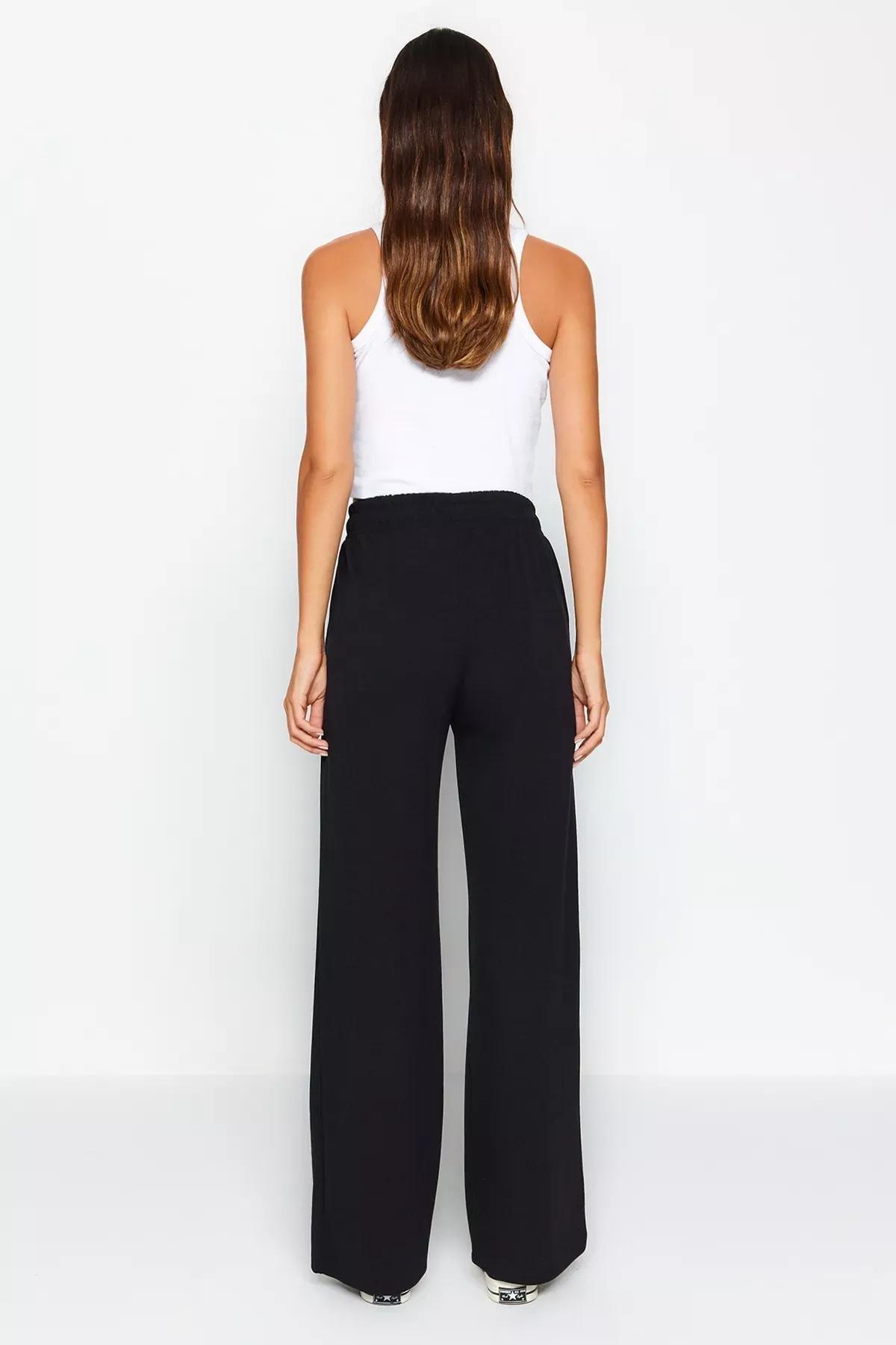 Black Pocket Knit Sweatpants, , large image number 4
