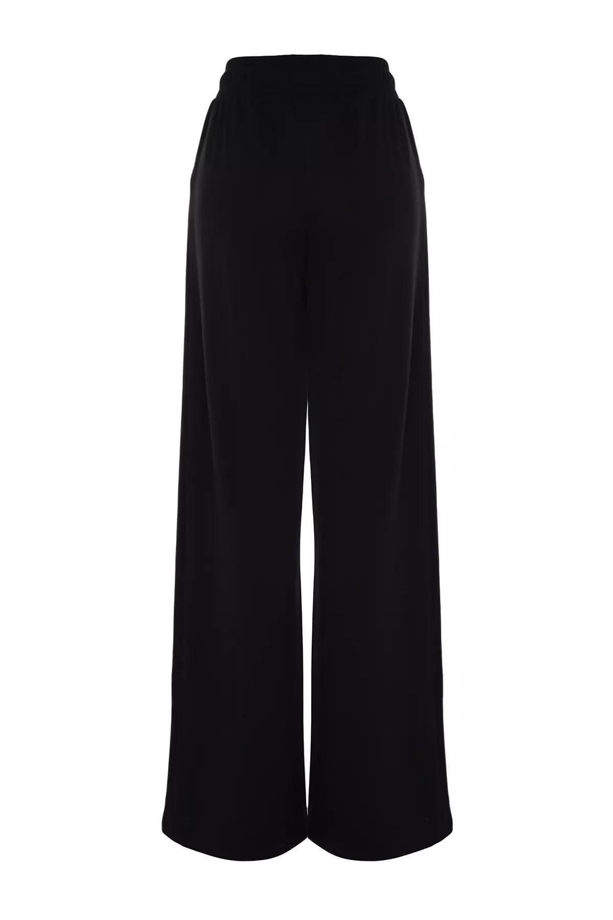 Black Pocket Knit Sweatpants, , large image number 5