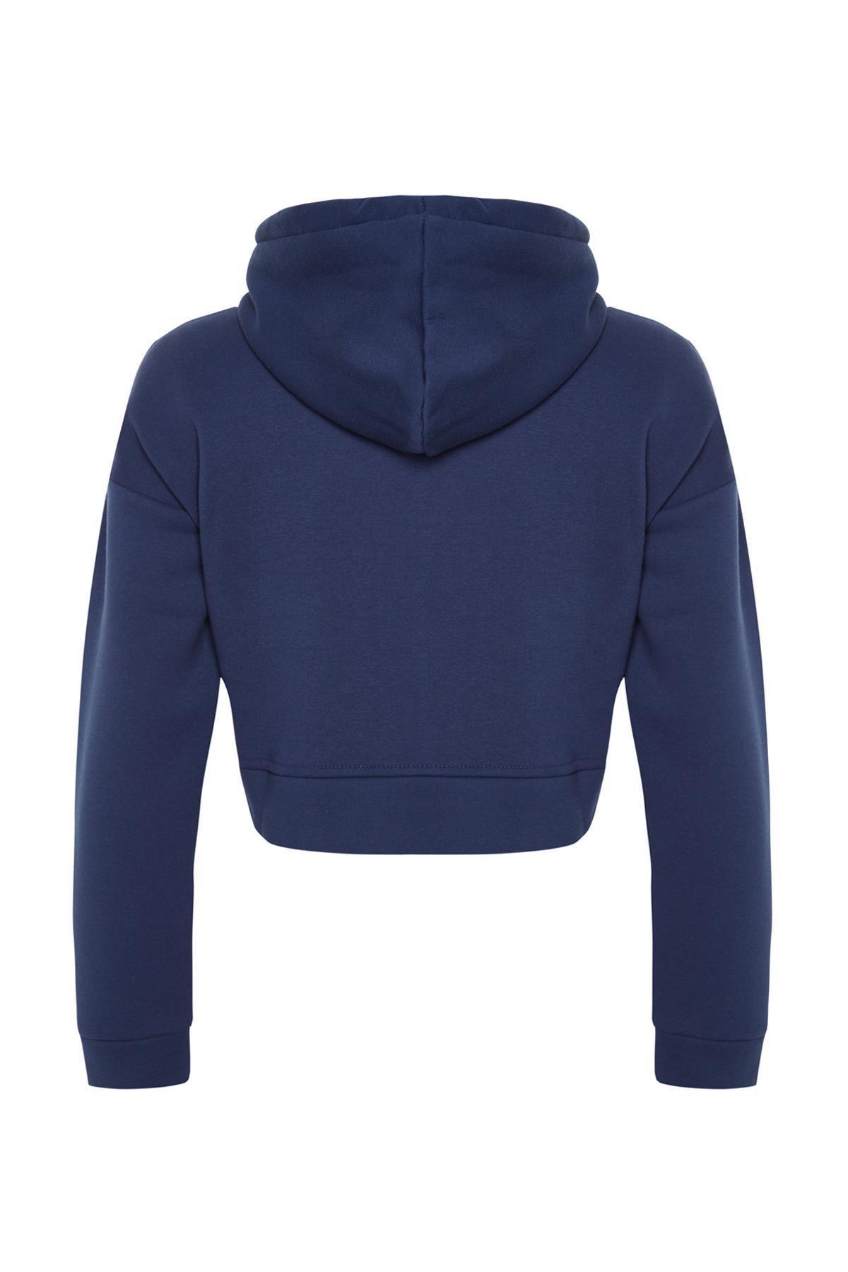 Trendyol - Navy Relaxed Knitted Sweatshirt