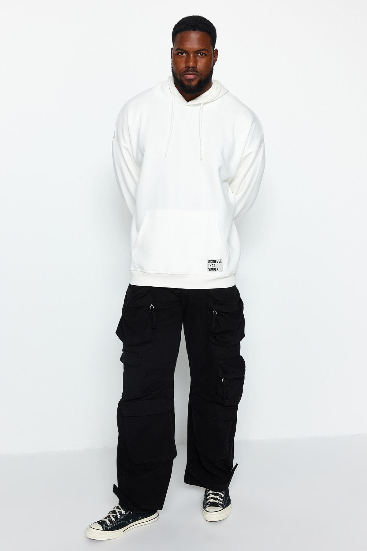 White Oversized Hoodie, , large image number 2