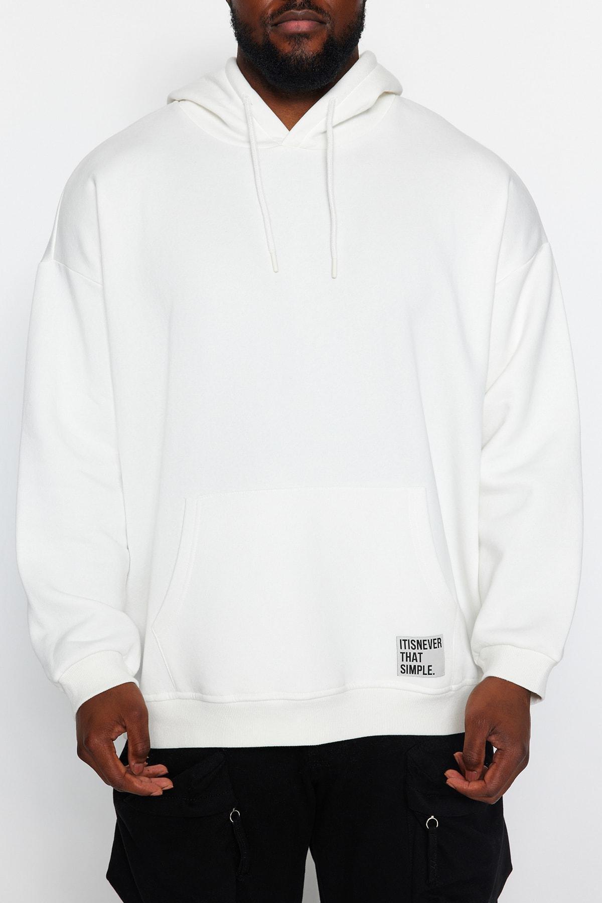 White Oversized Hoodie, , large image number 3