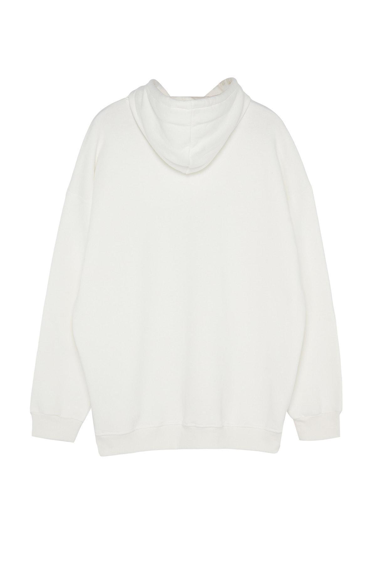 White Oversized Hoodie, , large image number 5