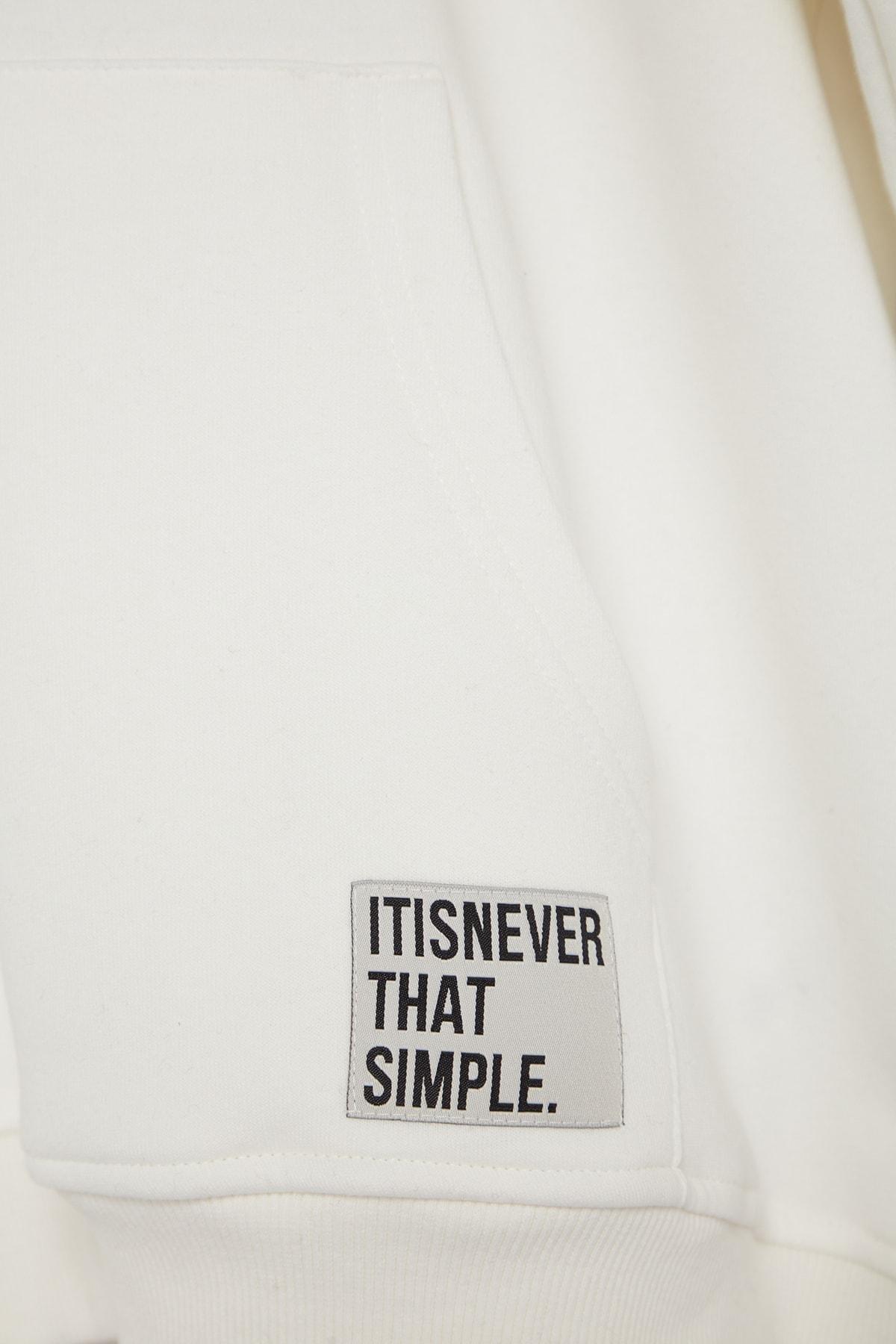 White Oversized Hoodie, , large image number 6