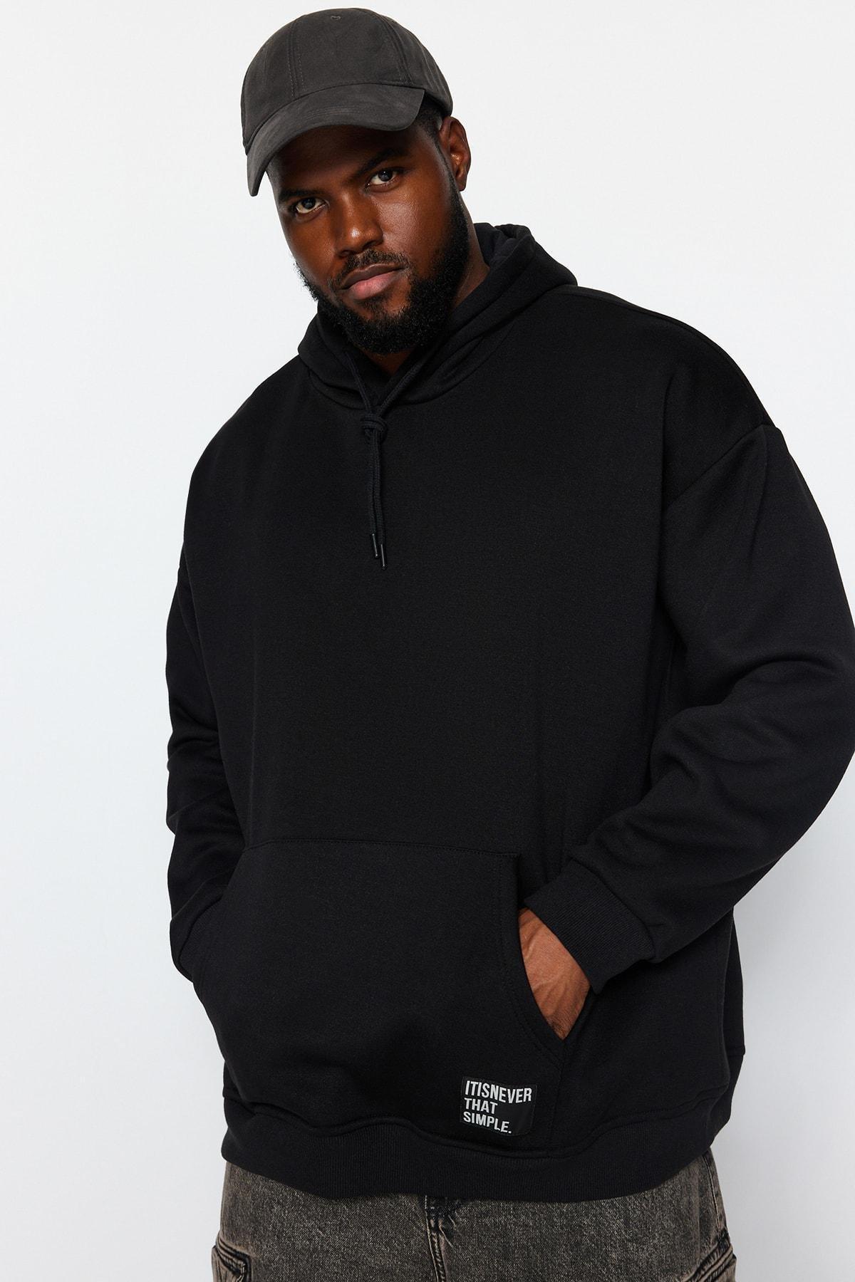 Black Oversize Hoodie, , large image number 0