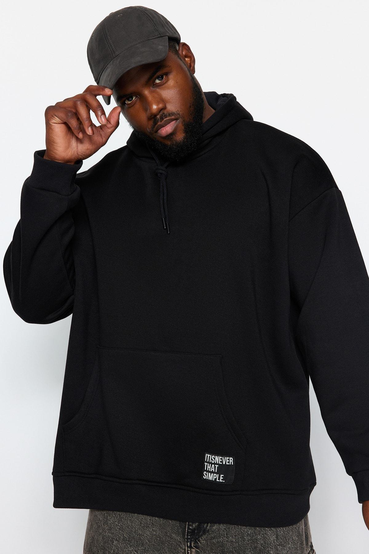 Black Oversize Hoodie, , large image number 1