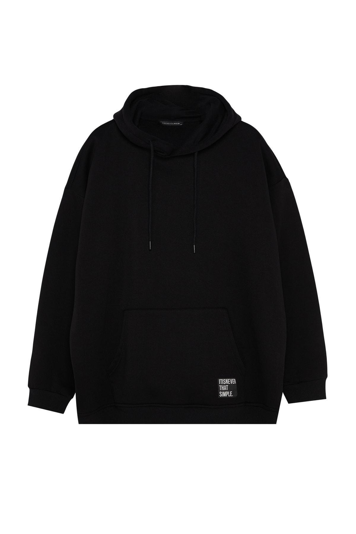 Black Oversize Hoodie, , large image number 7