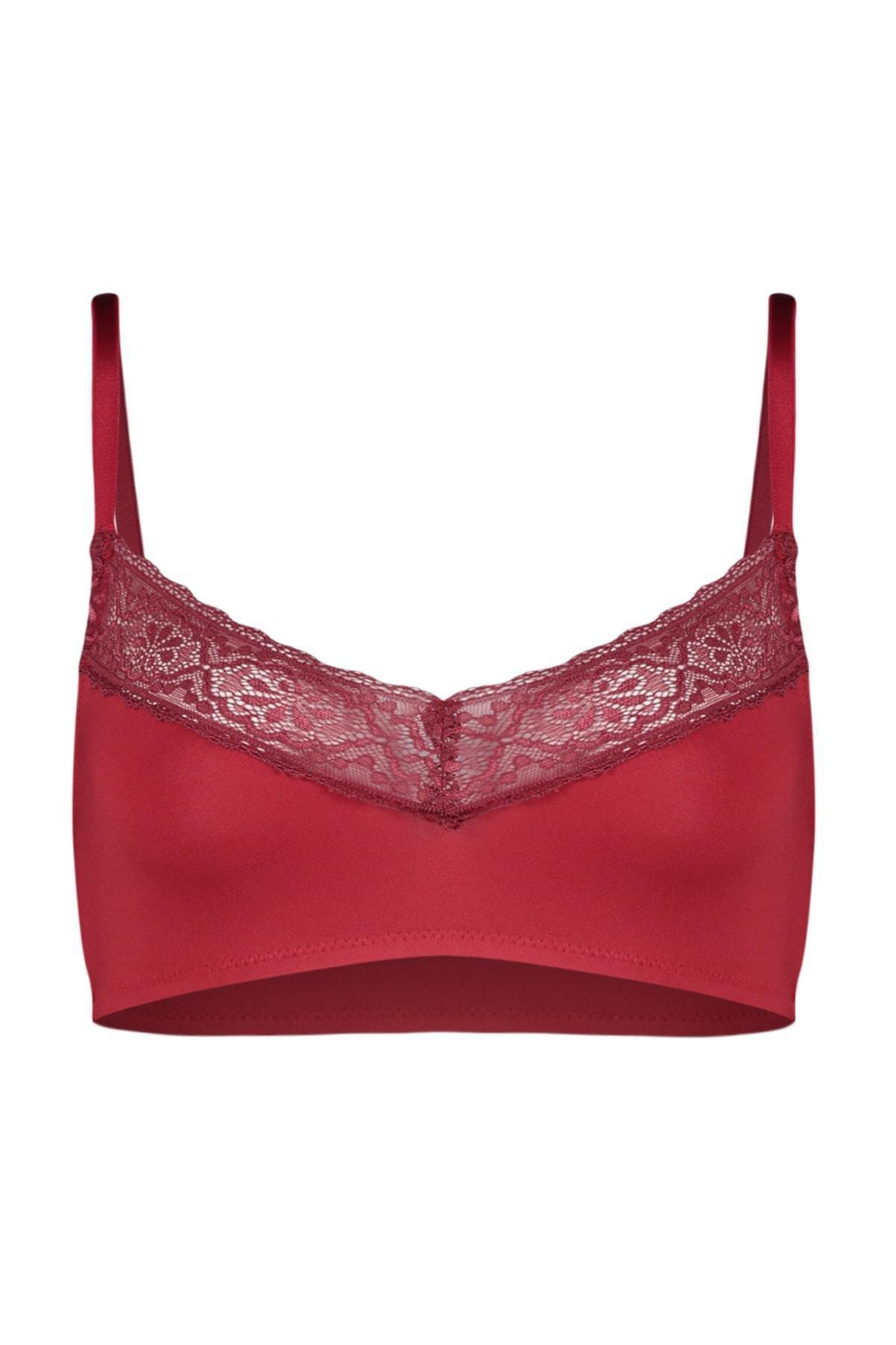 Trendyol - Red Lace DeGrey Capless Bralette Bra