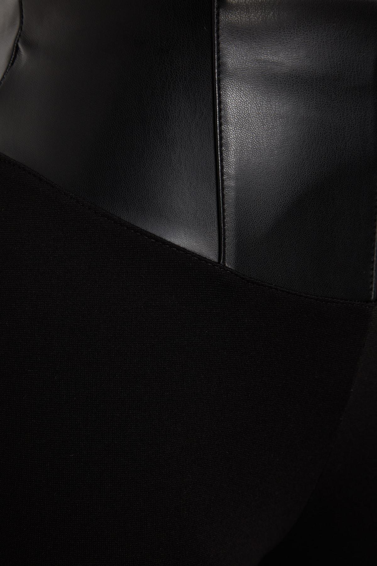 Black High Waist Knit Leggings, , large image number 6