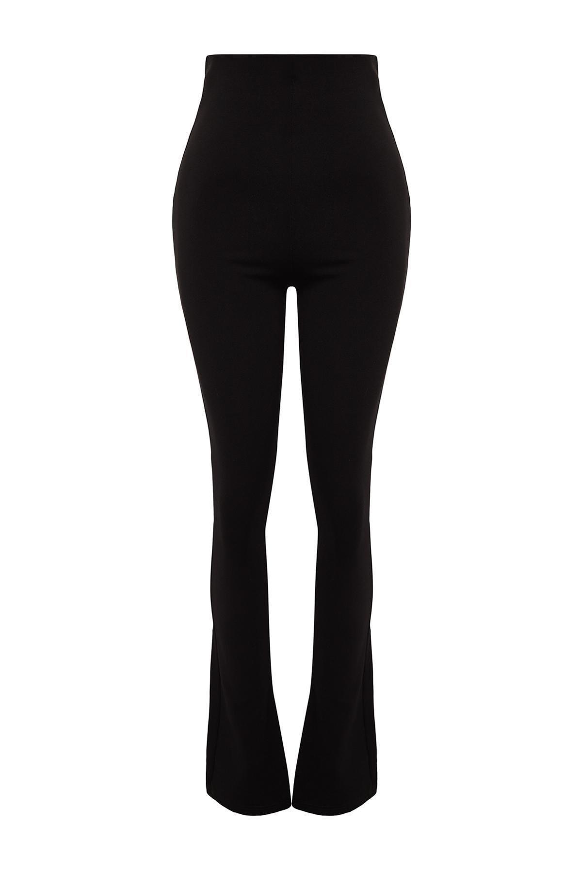 Black High Waist Knitted Leggings, , large image number 5