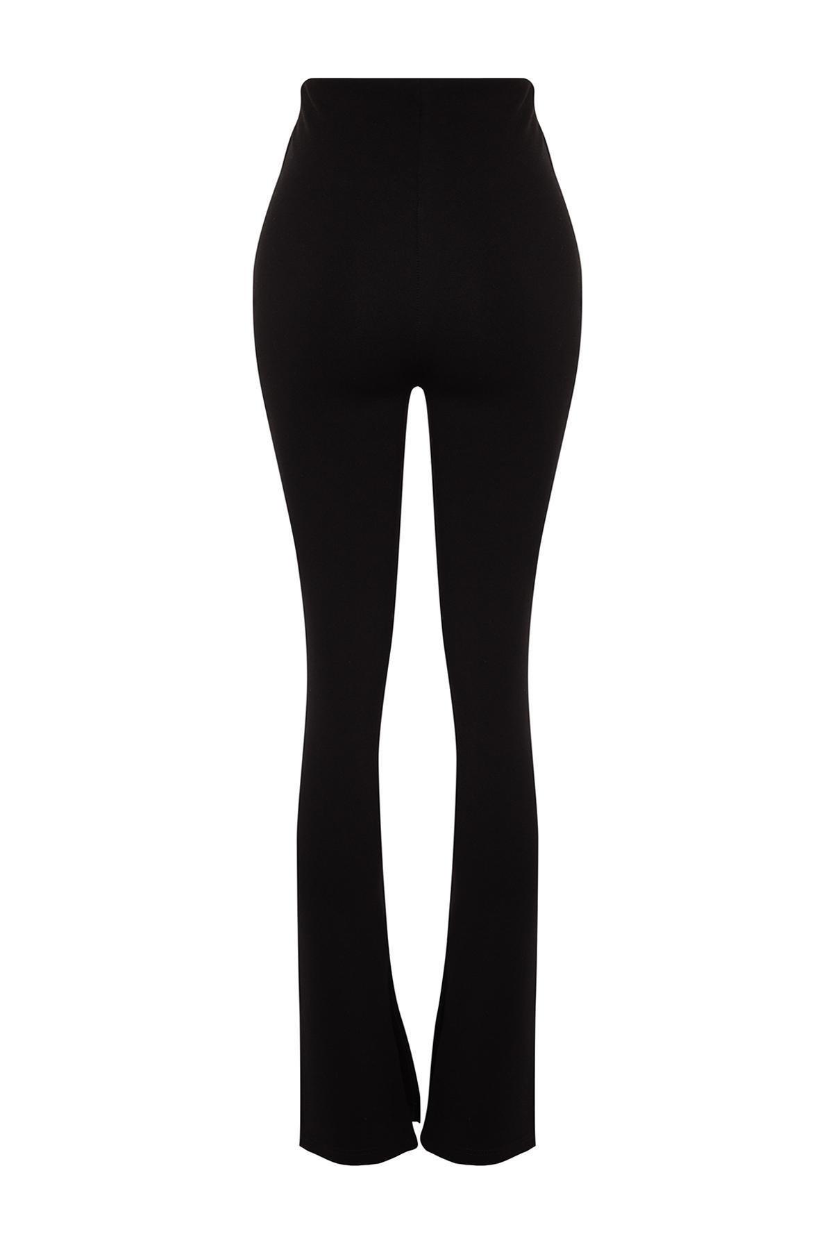 Black High Waist Knitted Leggings, , large image number 7
