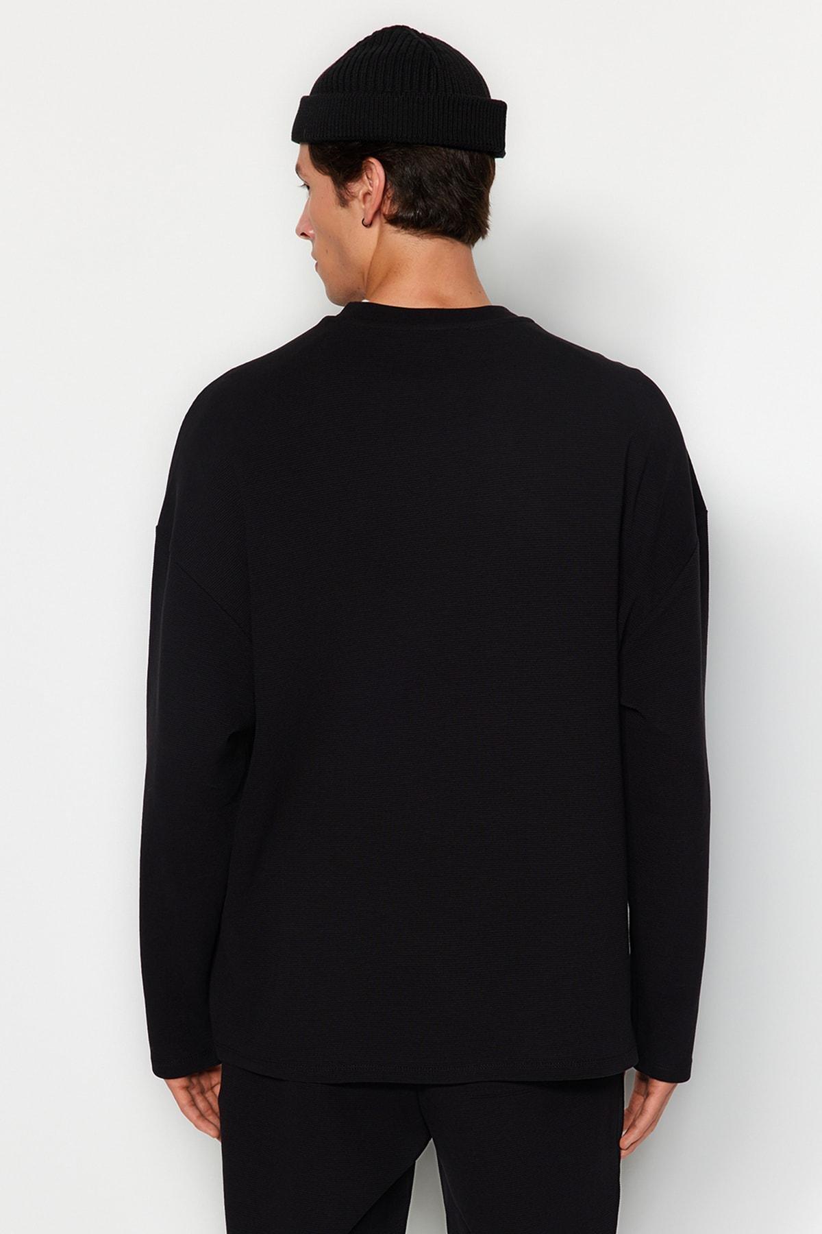 Black Oversize Sweatshirt, , large image number 5