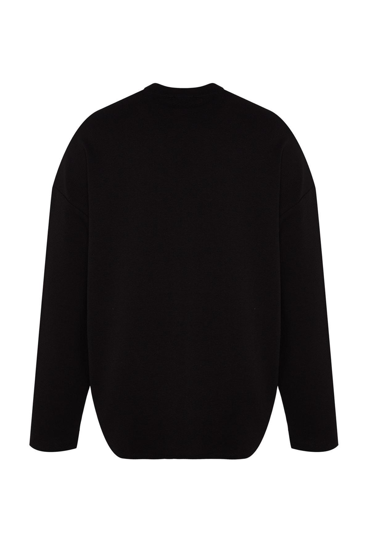 Black Oversize Sweatshirt, , large image number 6