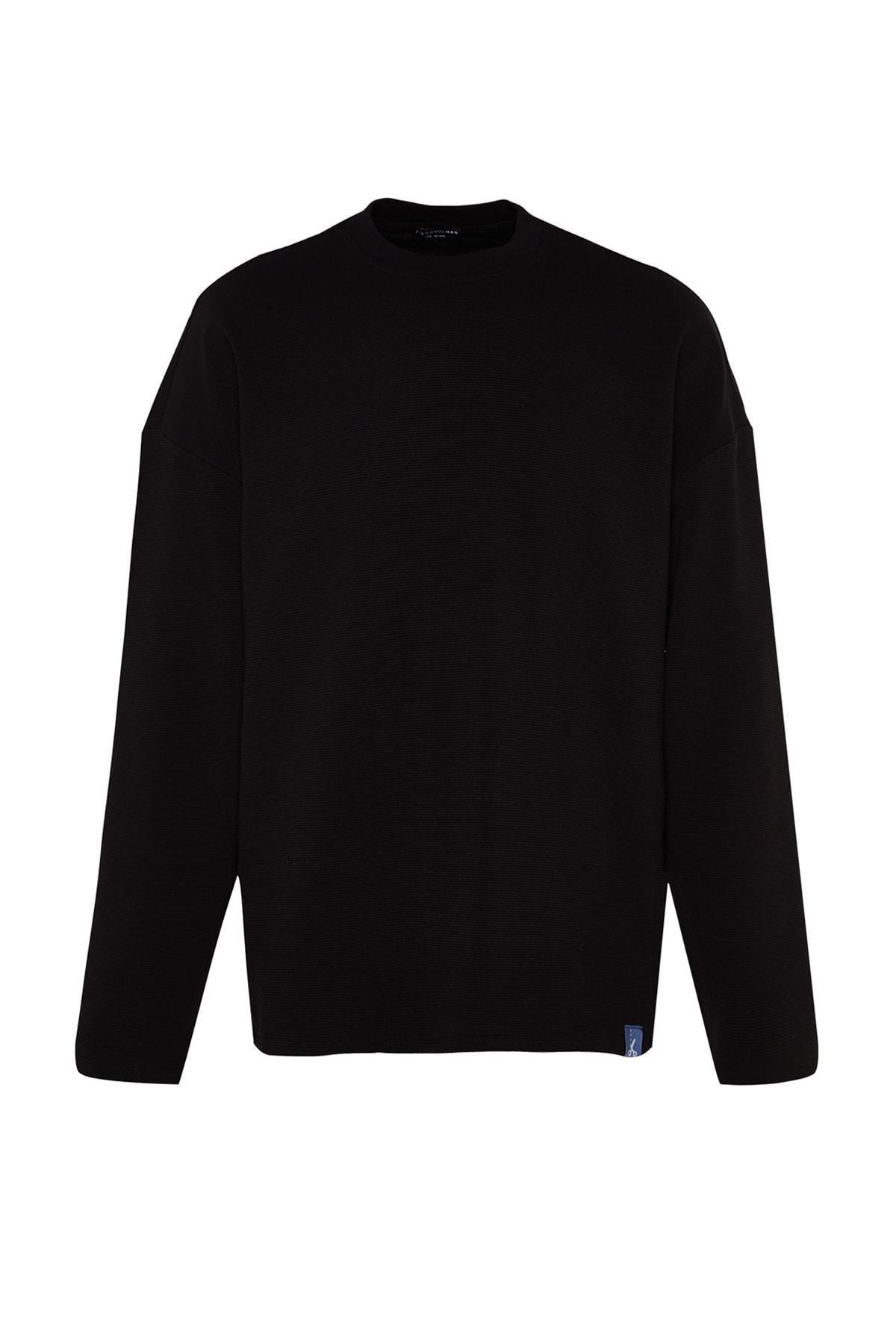 Black Oversize Sweatshirt, , large image number 8