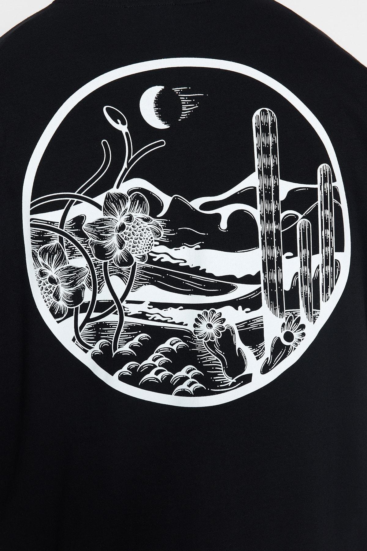 Black Oversized Back Printed Sweatshirt, BLACK, large image number 5