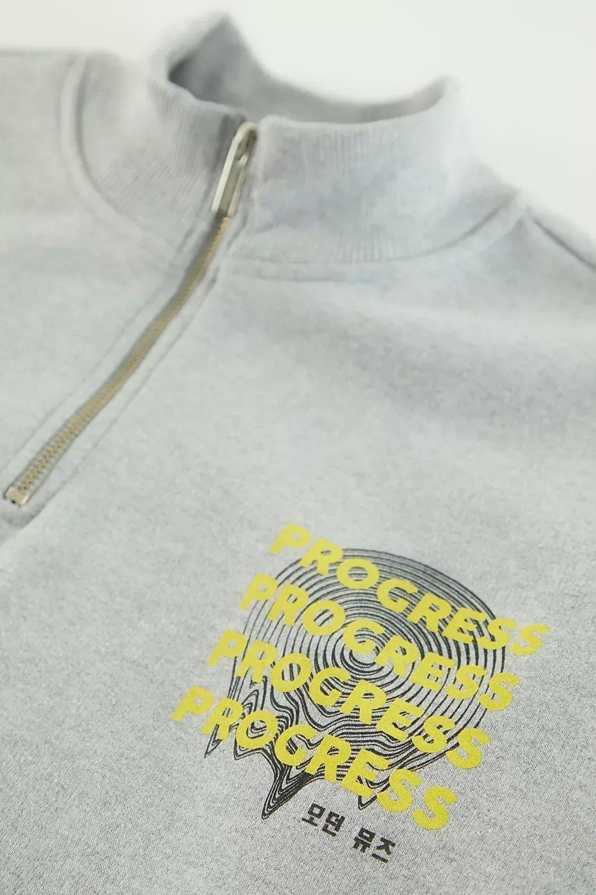 Grey Plus Size Oversized Sweatshirt, GRAY MELANGE, large image number 1