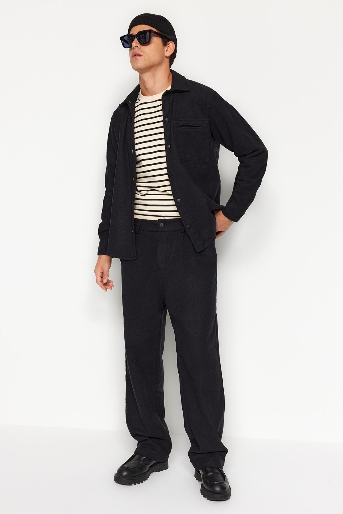 Black Wide Leg Cachet Trousers, , large image number 1