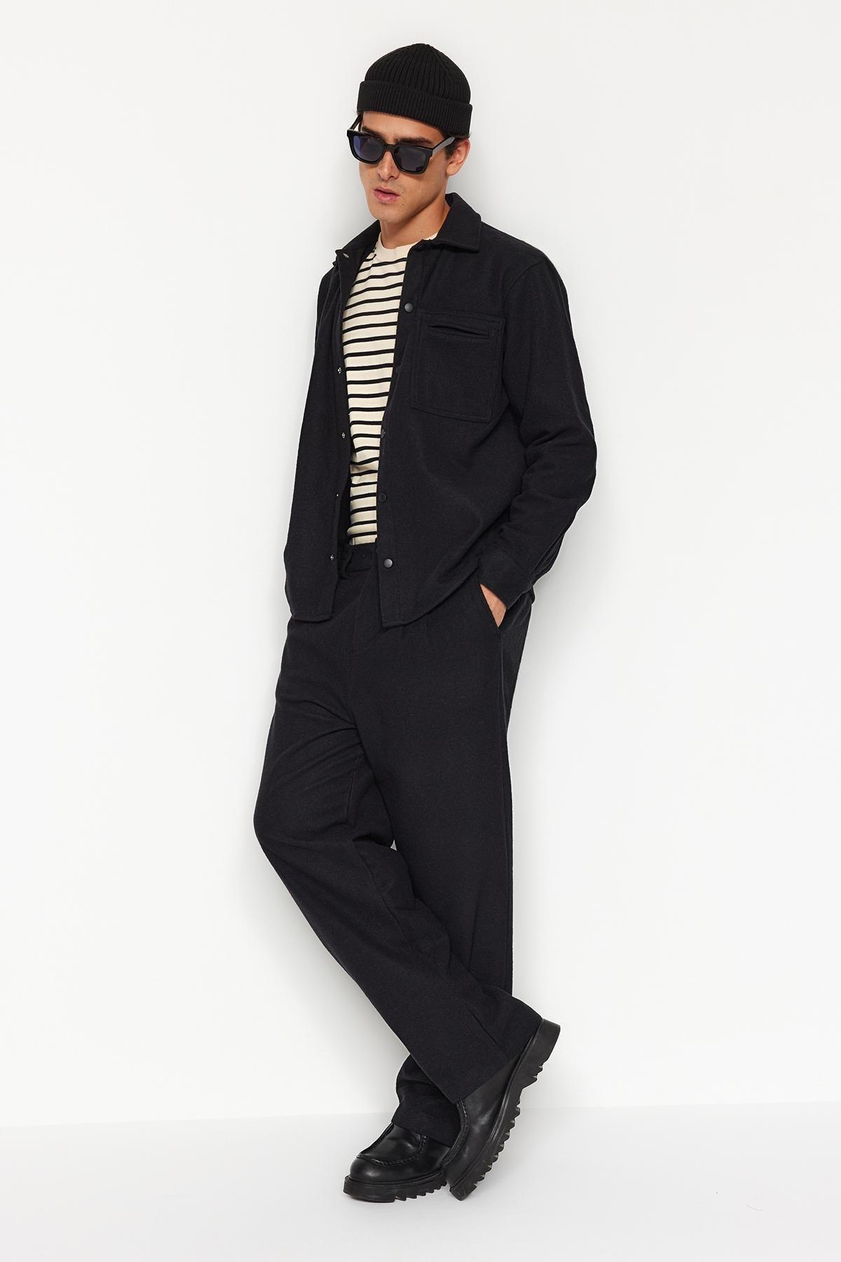 Black Wide Leg Cachet Trousers, , large image number 2