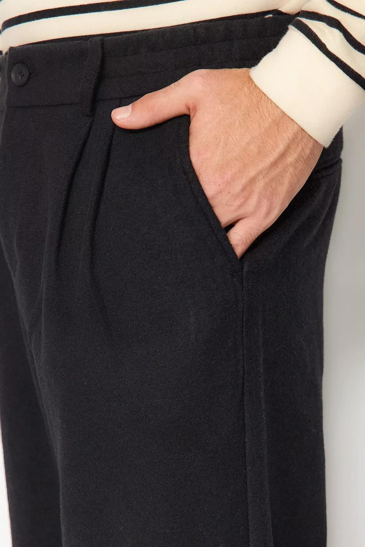 Black Wide Leg Cachet Trousers, BLACK, large image number 5