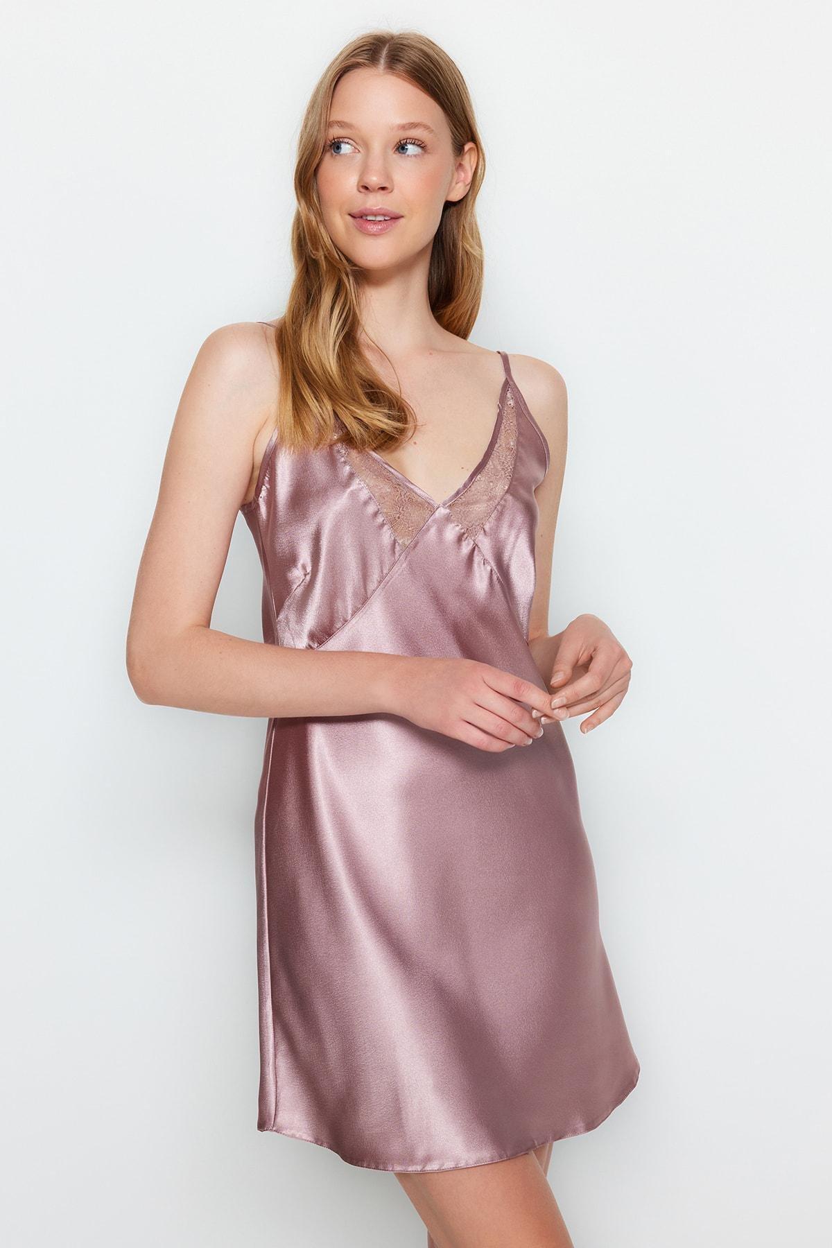 Pink Silk Satin Dress, , large image number 1