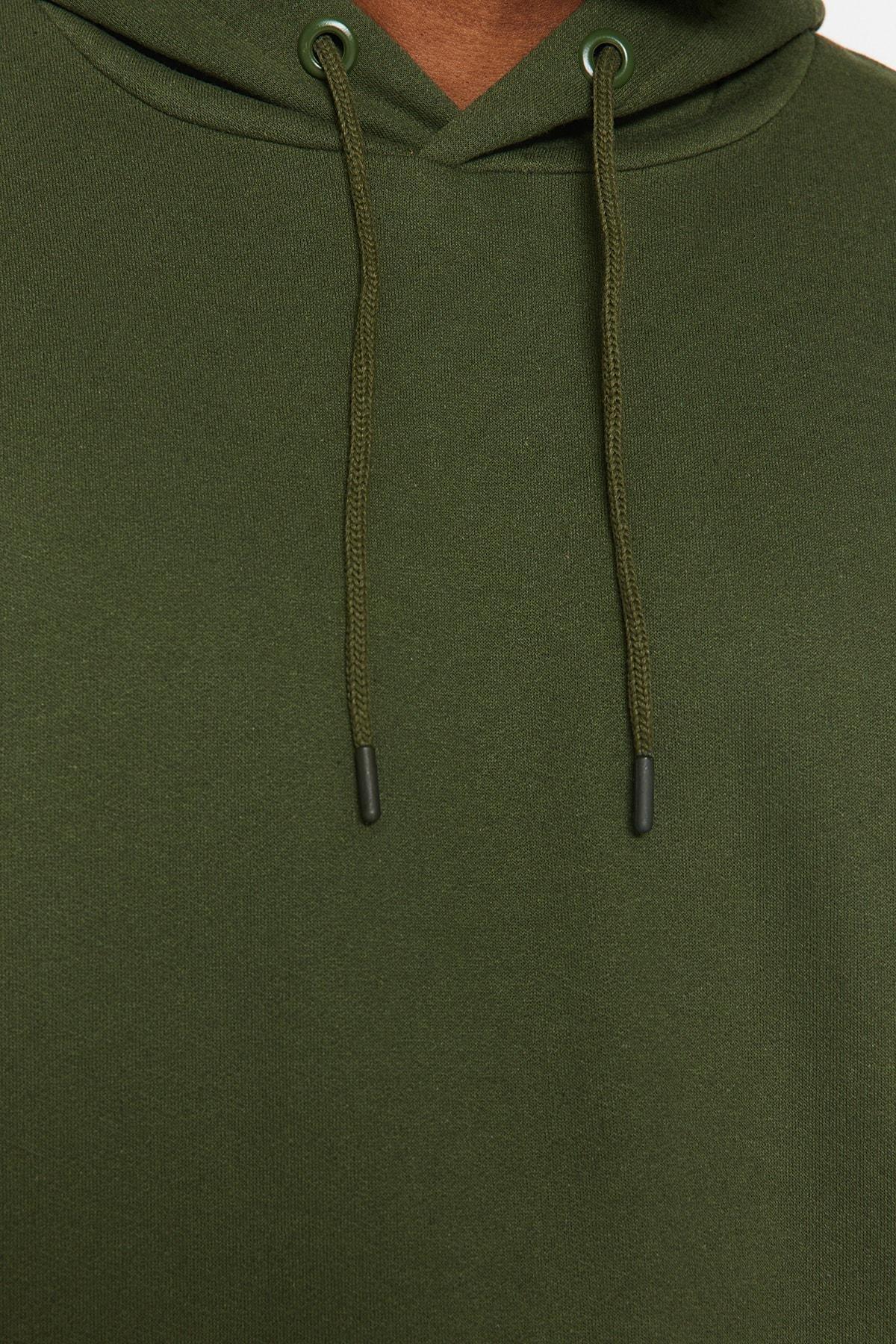 Green Oversized Fleece Hoodie, , large image number 3