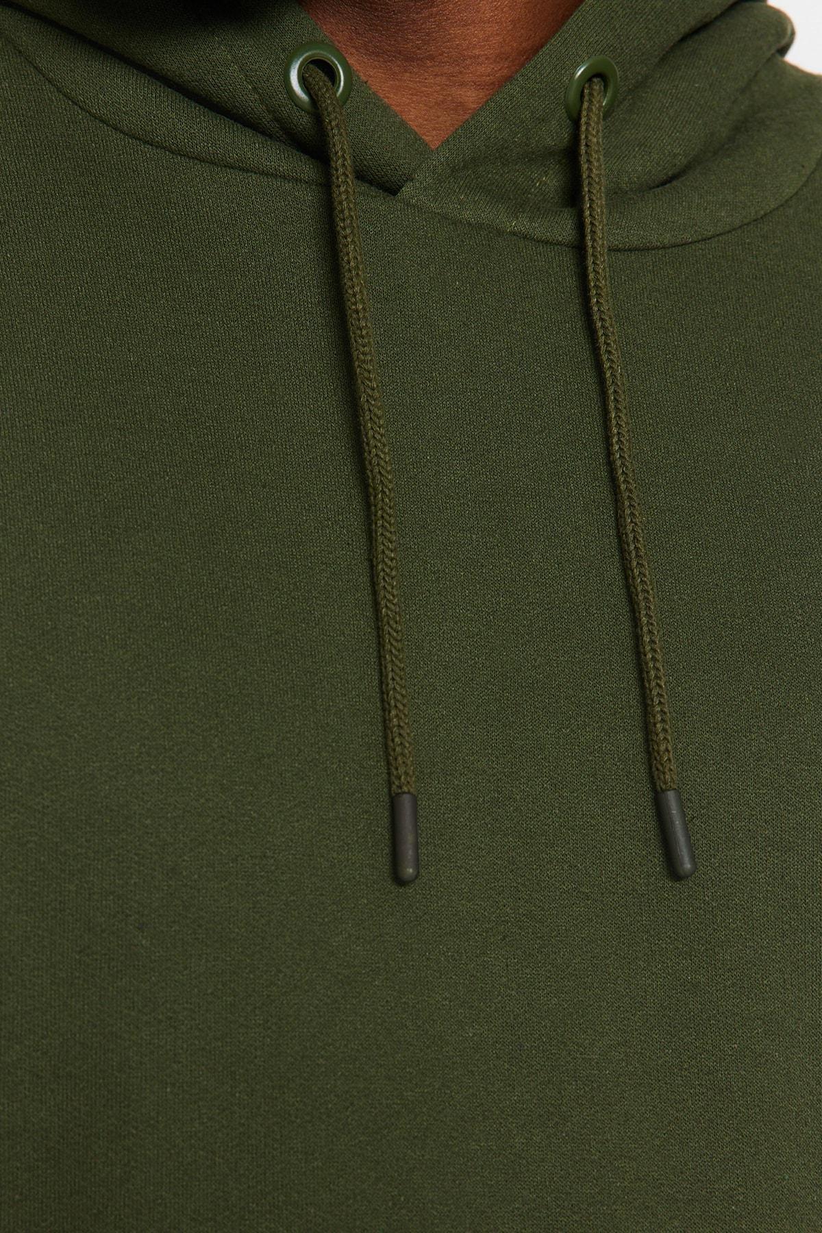Green Oversized Fleece Hoodie, , large image number 7