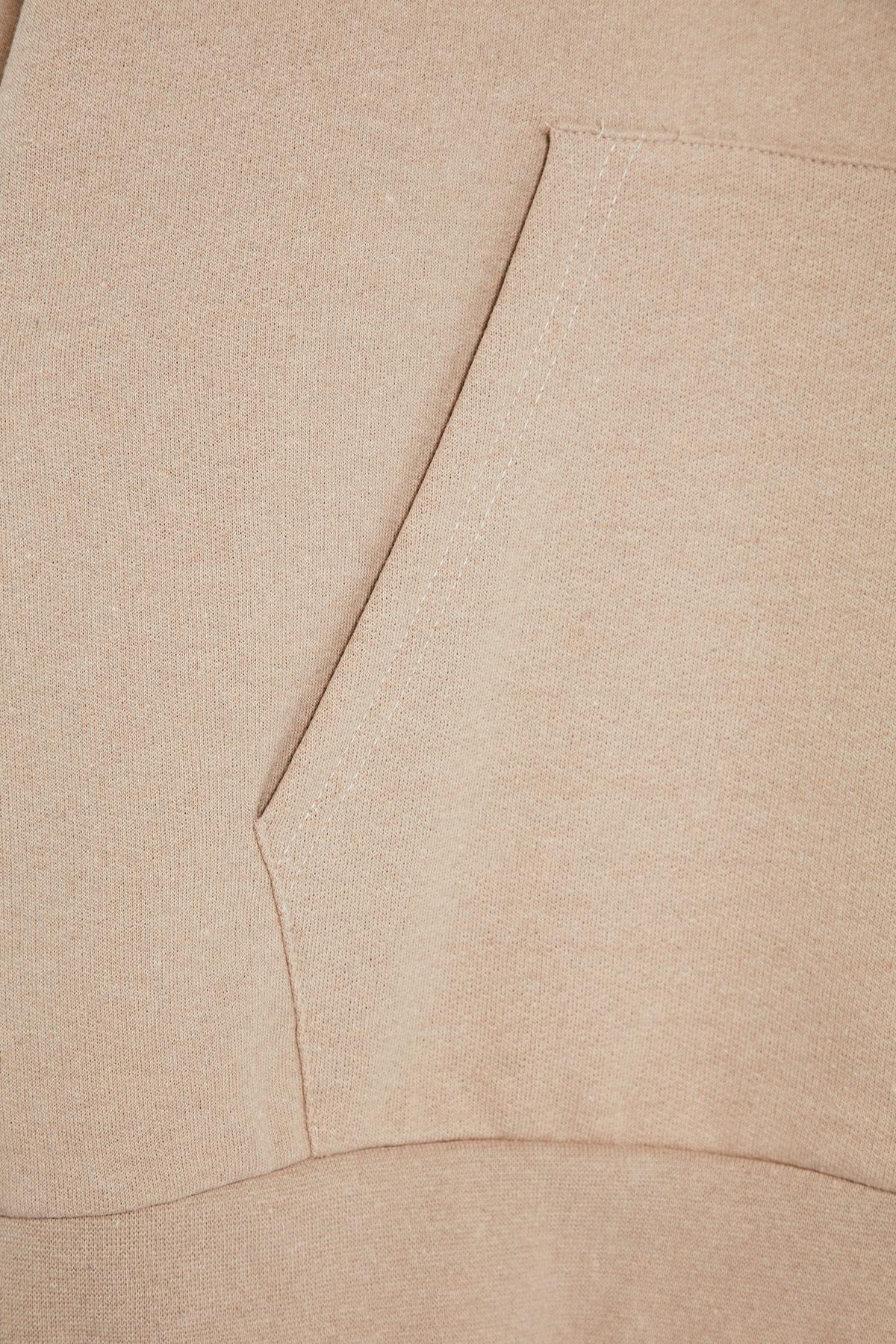 Beige Oversized Fleece Hoodie, , large image number 7