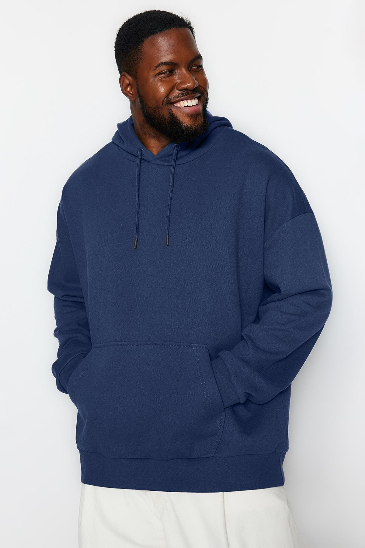 Navy Plus Size Oversized Sweatshirt, , large image number 0