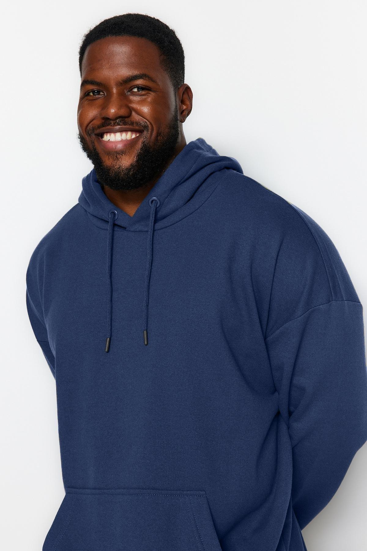 Navy Plus Size Oversized Sweatshirt, , large image number 1