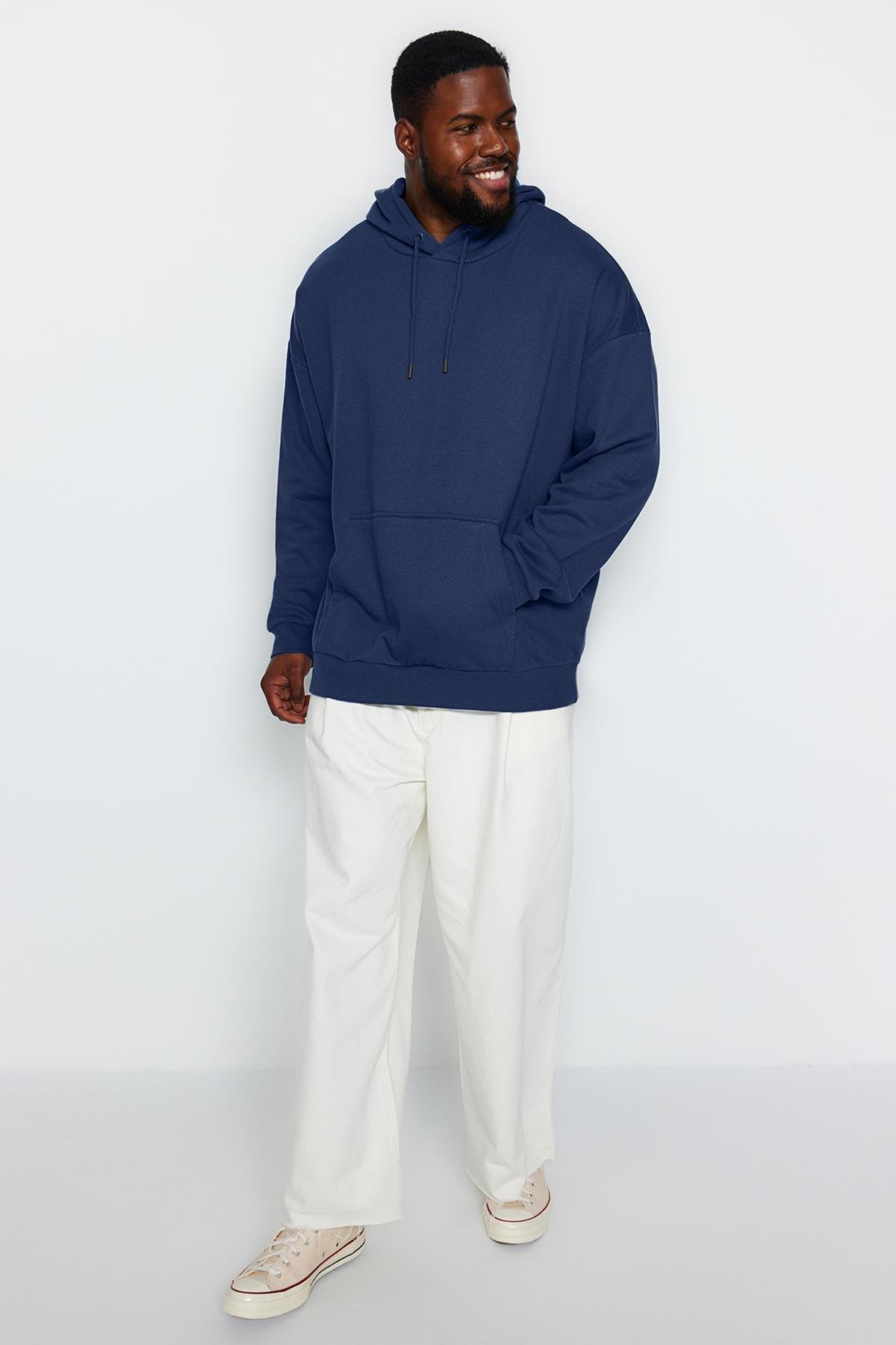 Navy Plus Size Oversized Sweatshirt, , large image number 2