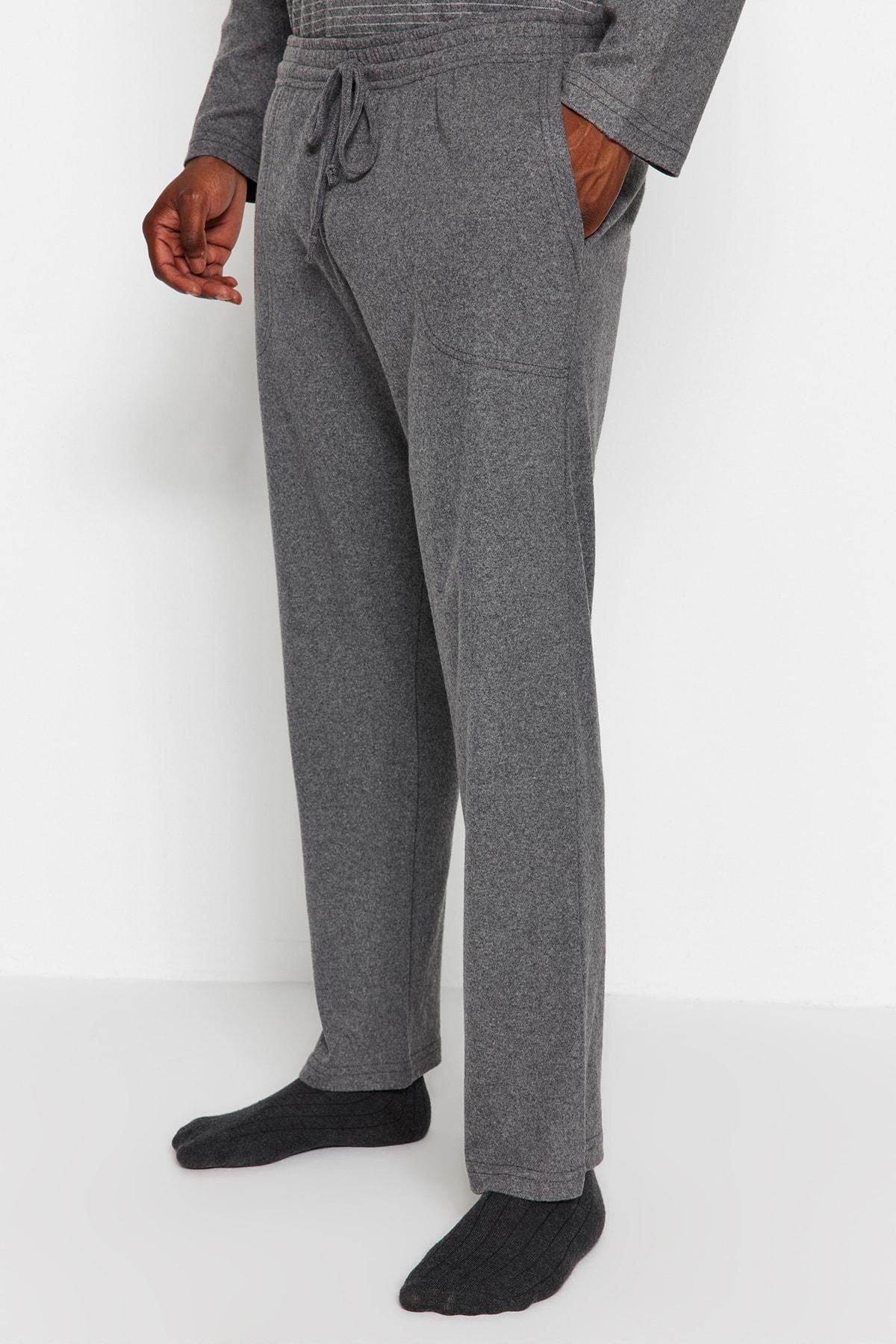 Grey Knitted Plus Size Pyjamas Set, , large image number 6